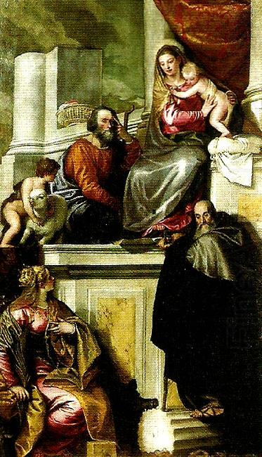 Paolo  Veronese holy family with john the baptist, ss. anthony abbot and catherine china oil painting image